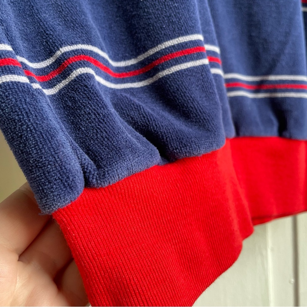 Vintage 70s/80s Sands Point Striped Velour Boys Pullover - Picture 5 of 5